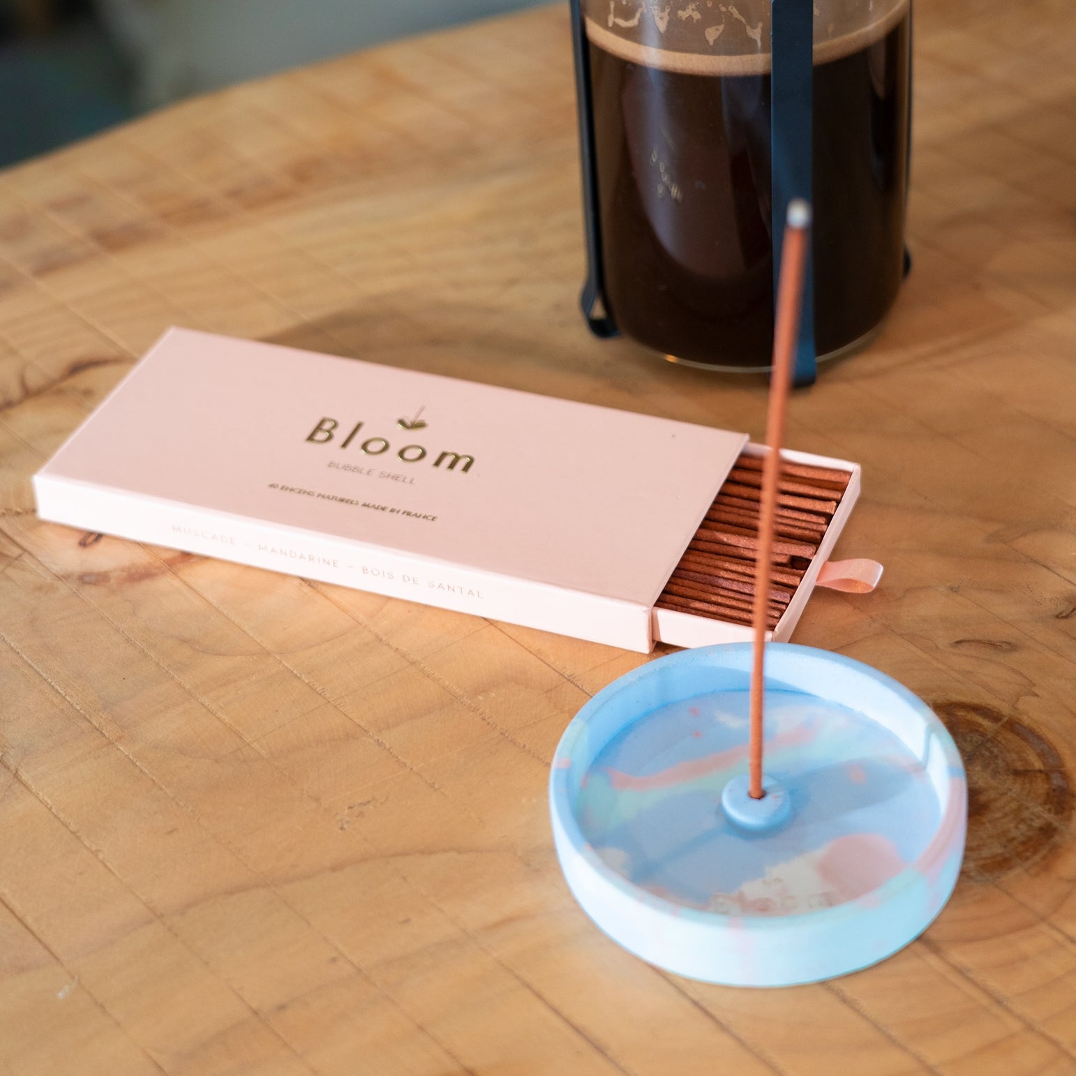 Porte-encens en béton naturel Multicolore