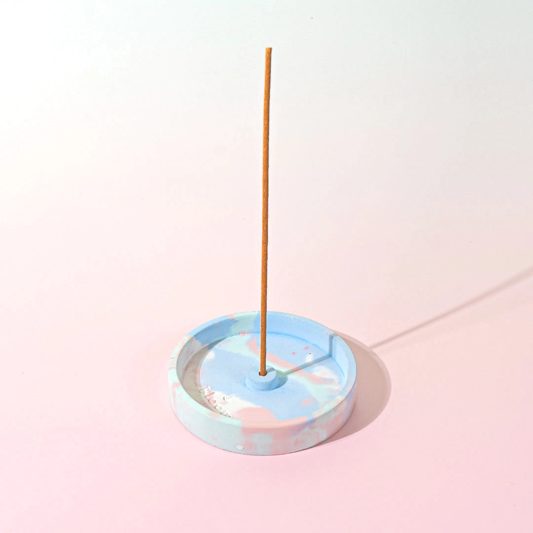 Porte-encens en béton naturel Multicolore