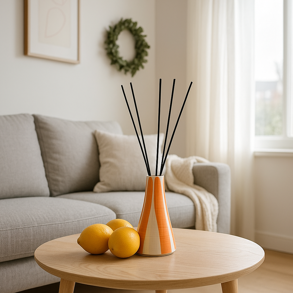 Diffuseur en céramique émaillée peint à la main – Fleur D'oranger