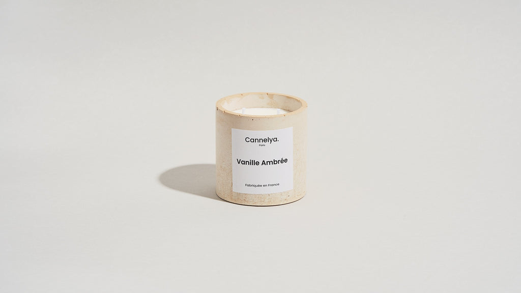 Bougie parfumée Vanille Ambrée - Pot Ocre Havane