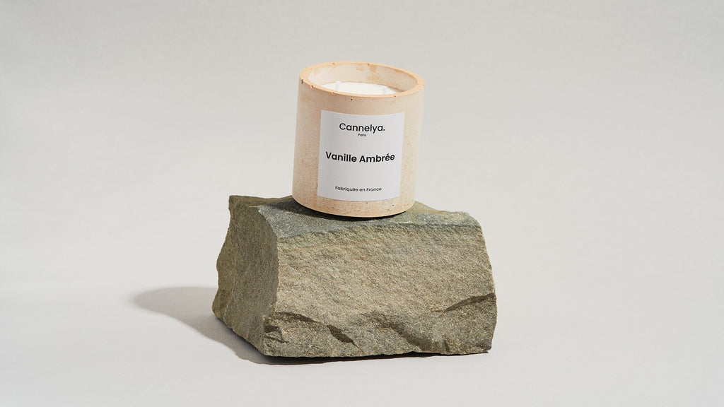 Bougie parfumée Vanille Ambrée - Pot Ocre Havane