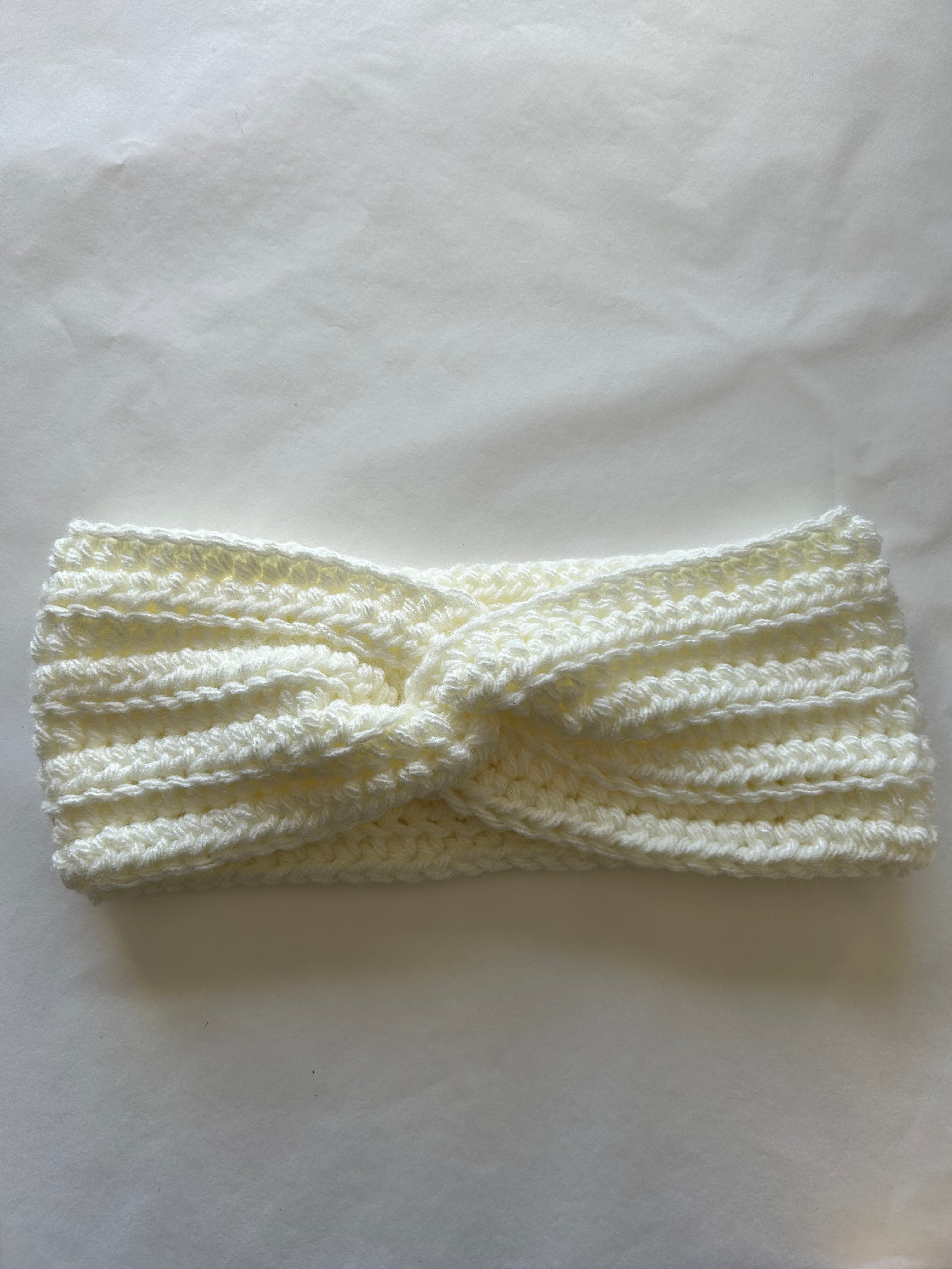 Bandeau en crochet fait main - Blanc