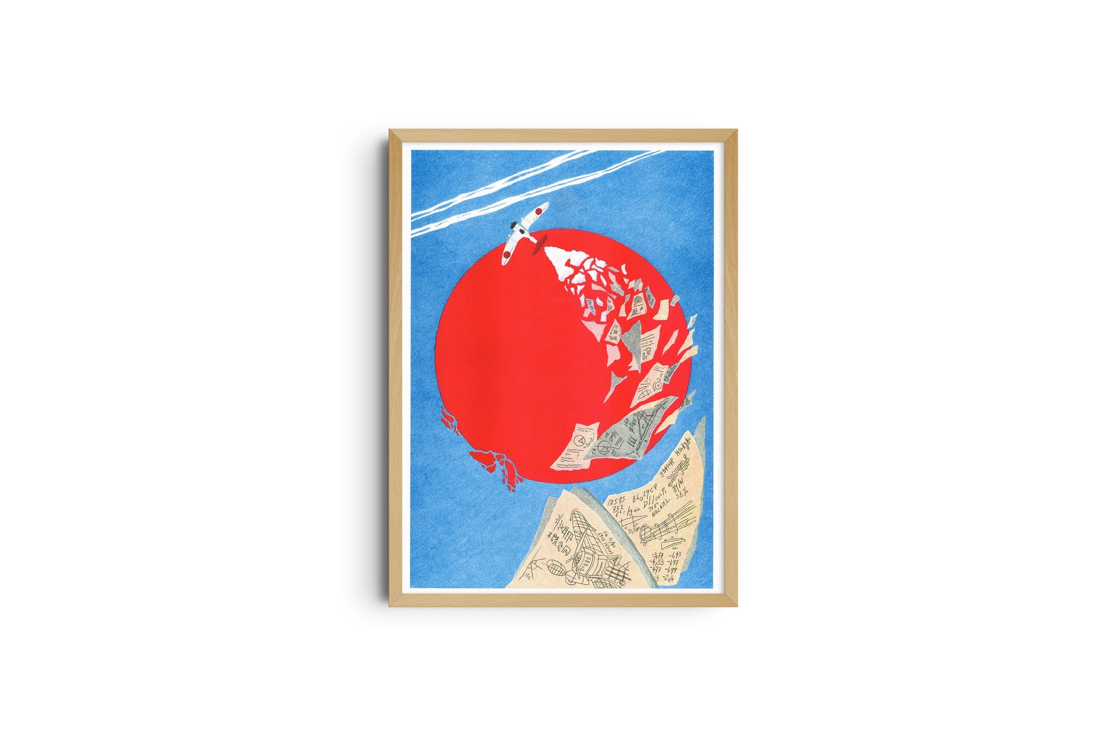 Affiche Risographie - Miyazaki / Le Vent se Lève - Téo Transinne