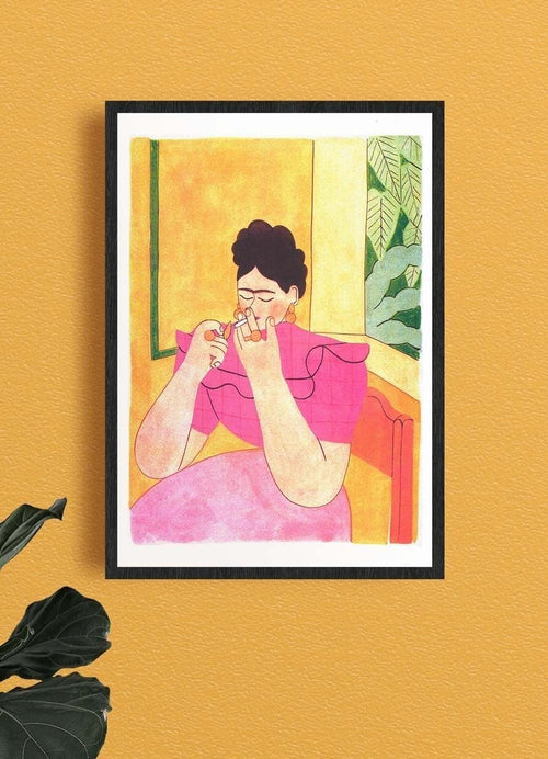 Affiche Risographie - Morgane Fadanelli - Frida Kahlo