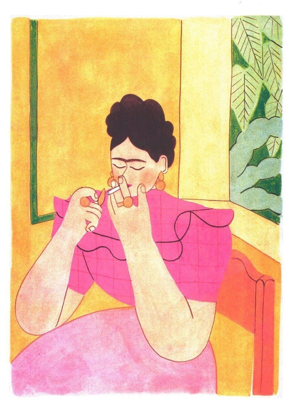 Affiche Risographie - Morgane Fadanelli - Frida Kahlo