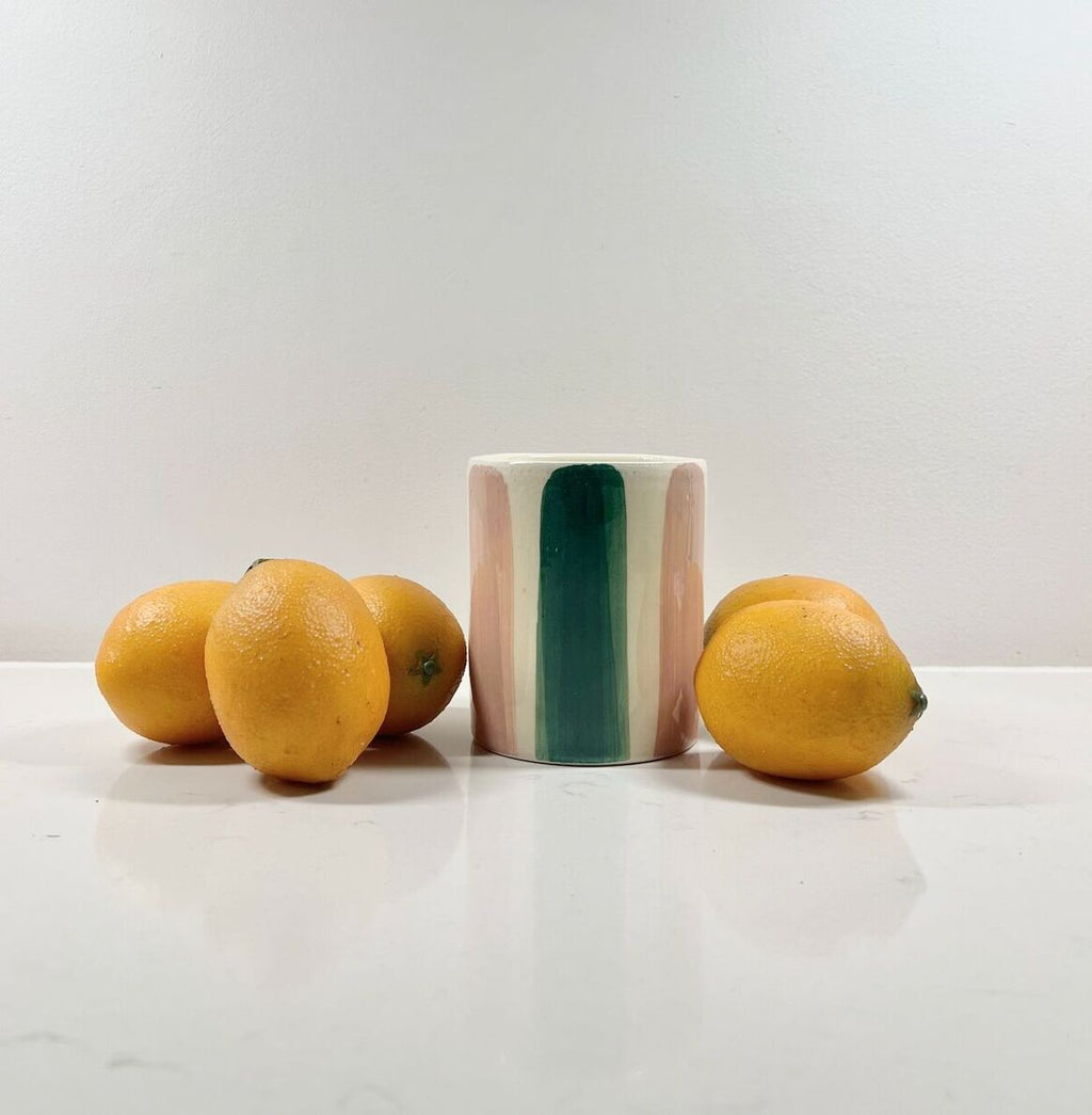 Bougie en céramique émaillée à la main – Vanille Pamplemousse