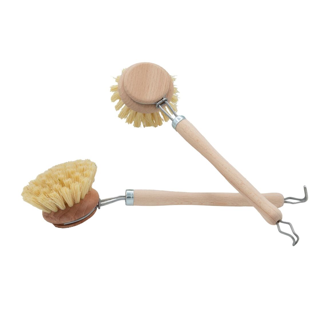 Brosse Vaisselle en Bois de Hêtre et Fibre Végétale - Tête amovible