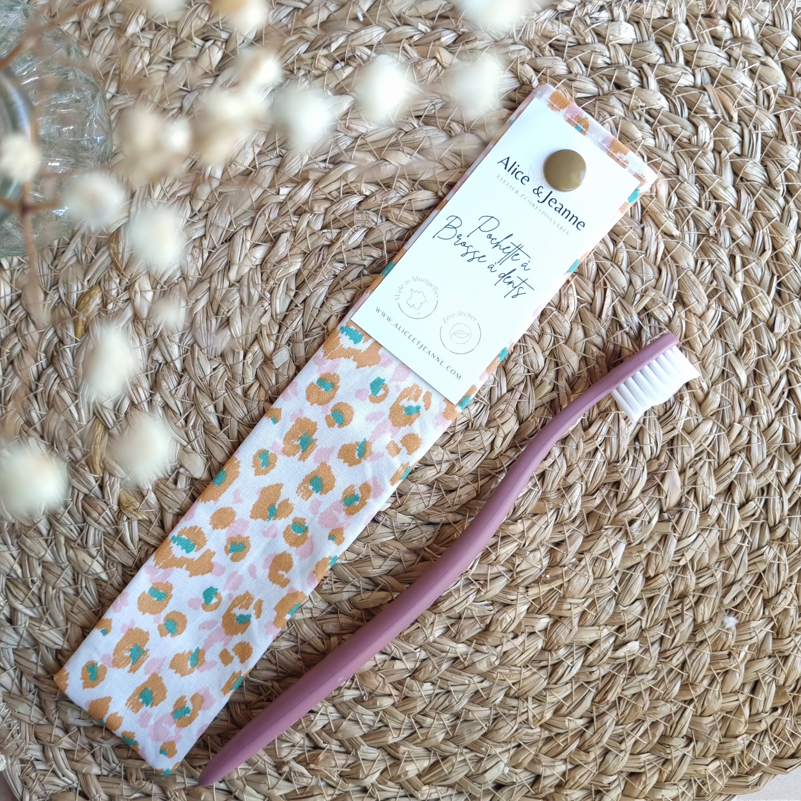 Pochette à Brosse à Dents Coton Enduit - Motif Rachel
