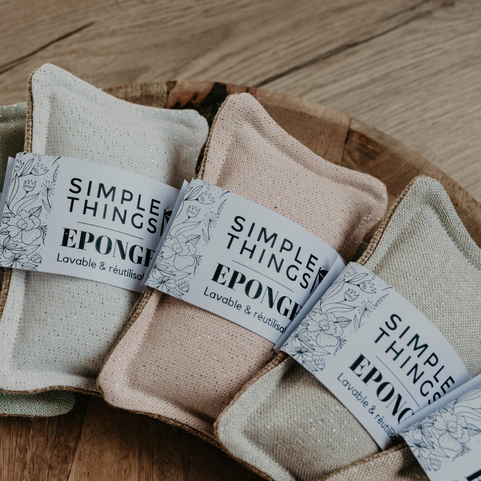 Éponge réutilisable en jute – Artisanale