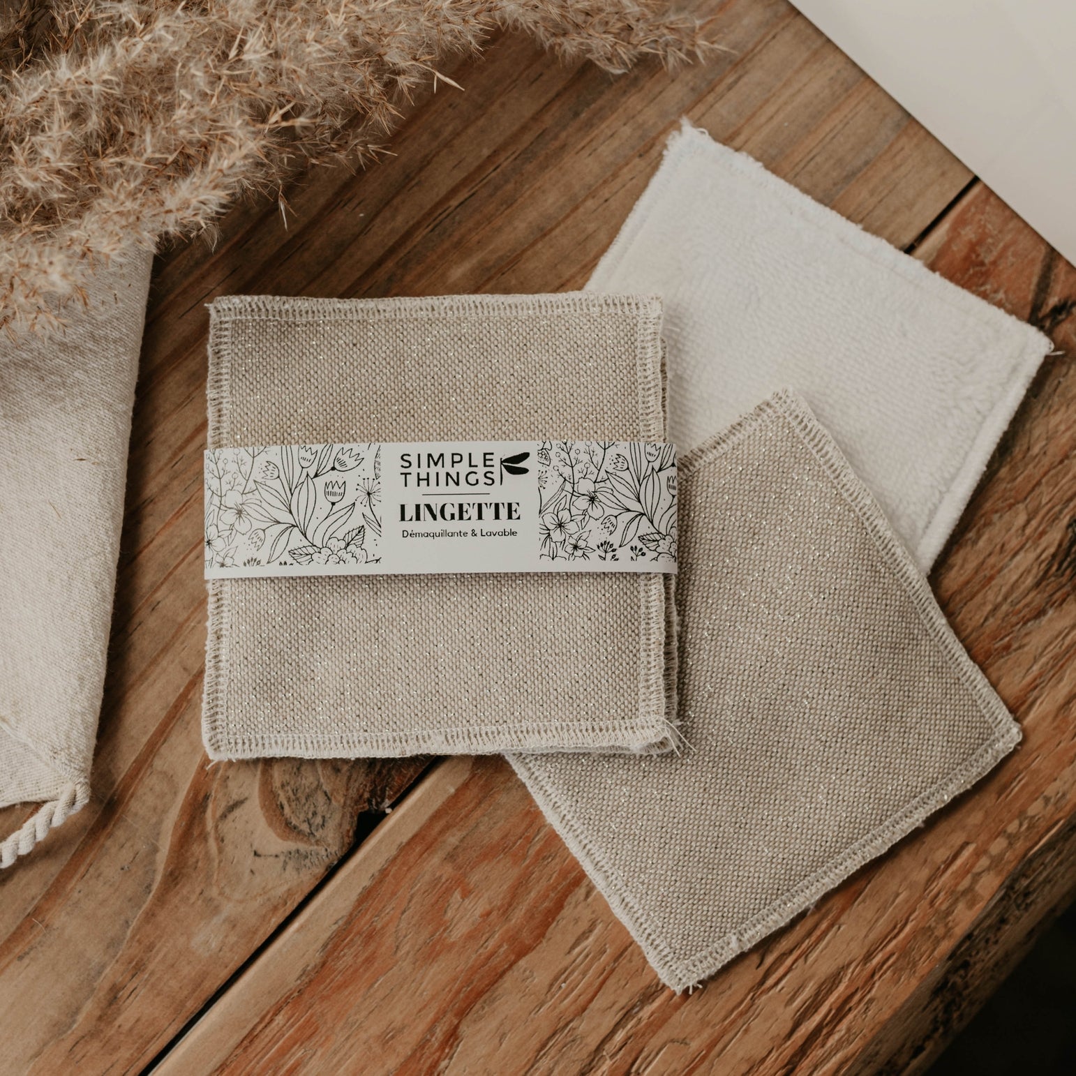 Lingettes démaquillantes lavables & réutilisables Doré