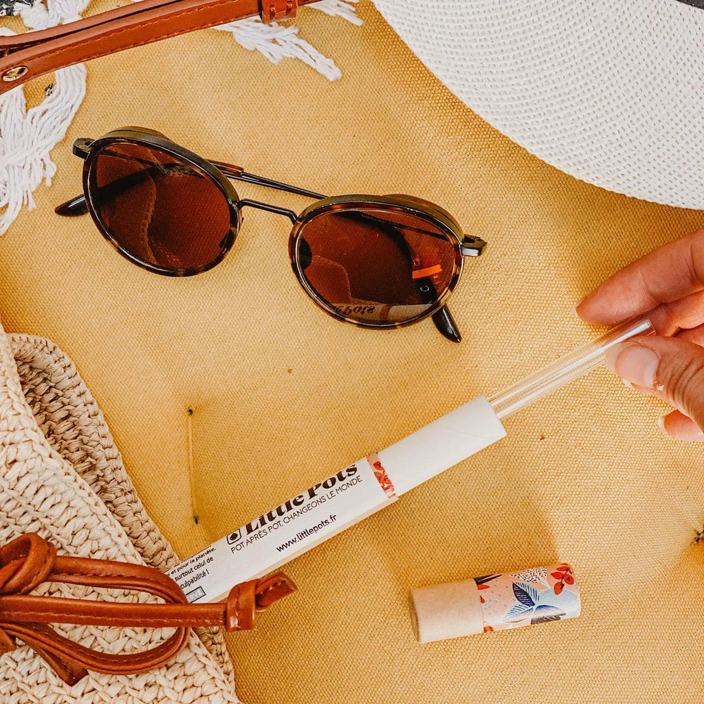 Set de 4 pailles en verre recyclé