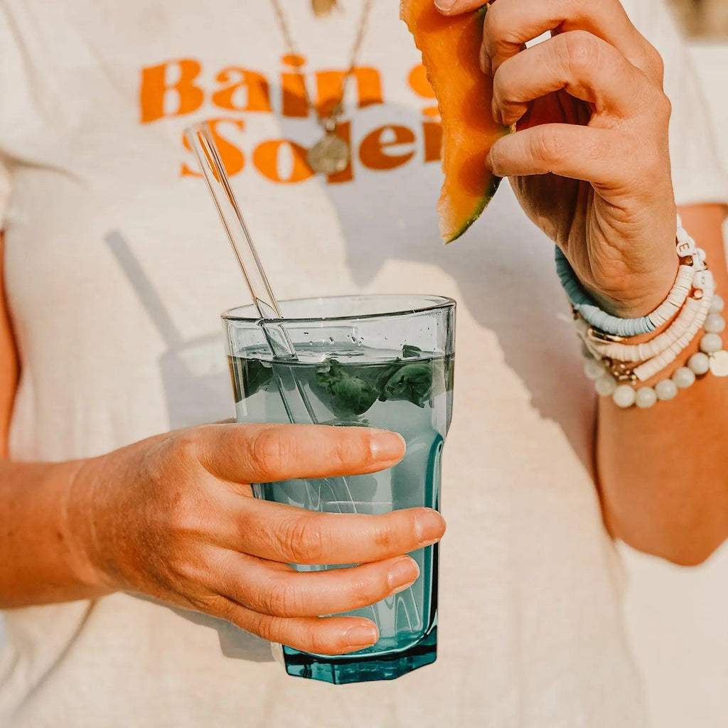 Set de 4 pailles en verre recyclé