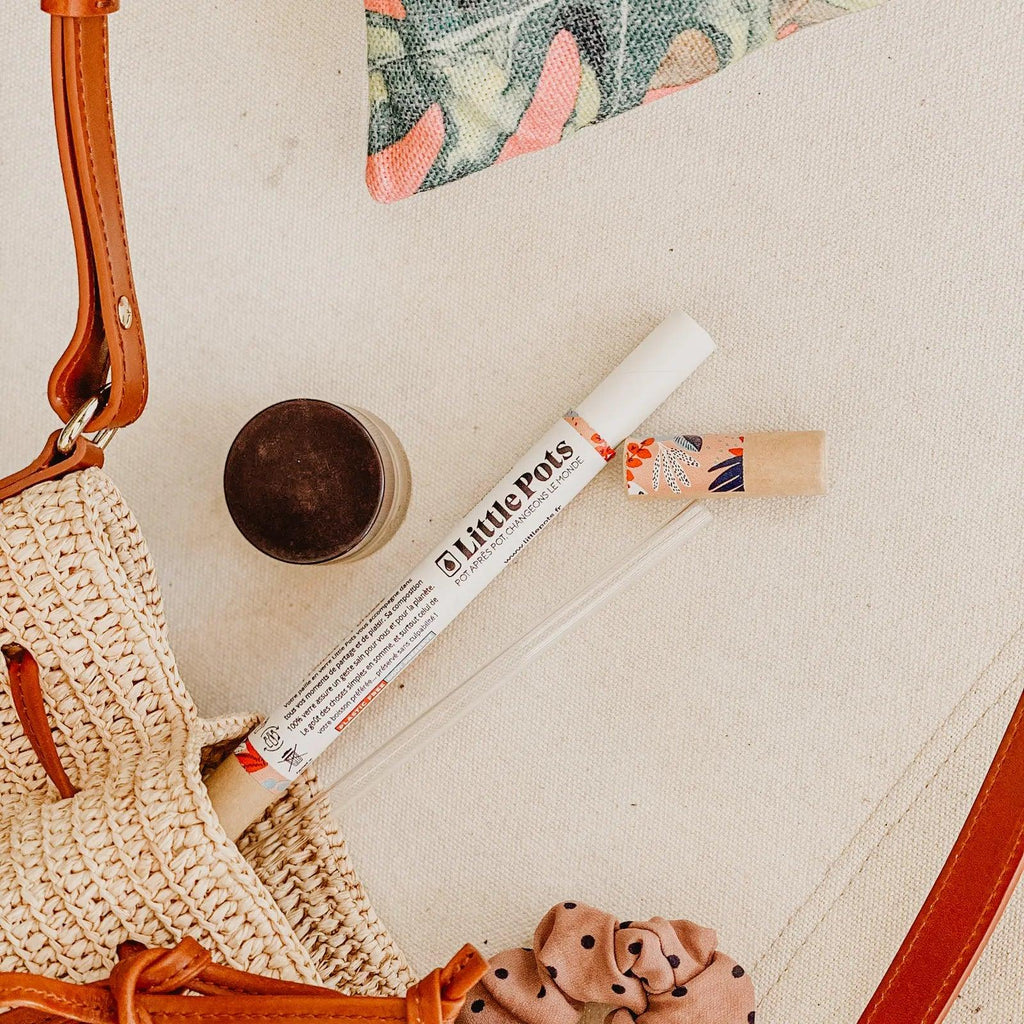 Set de 4 pailles en verre recyclé