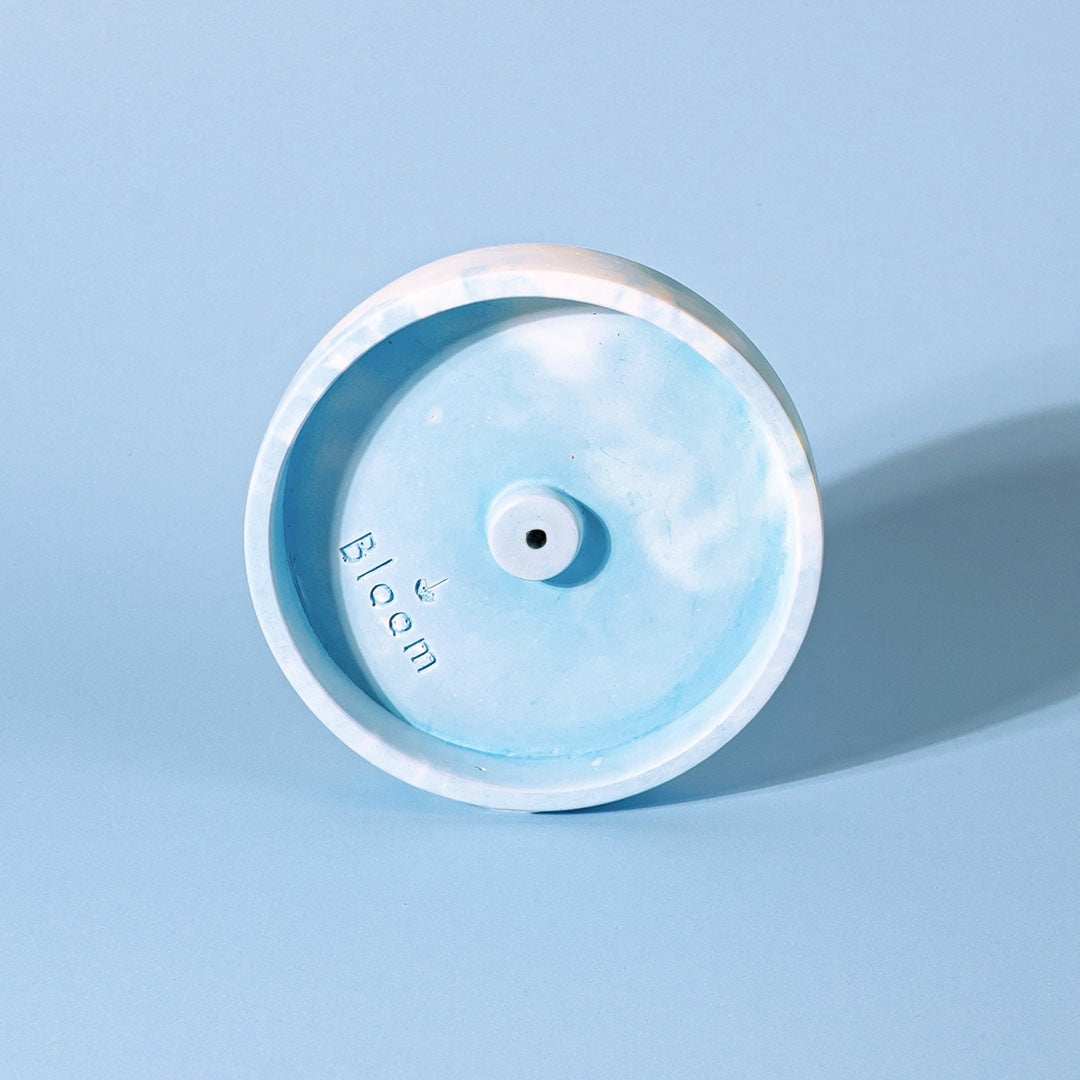 Porte-encens en béton naturel Bleu