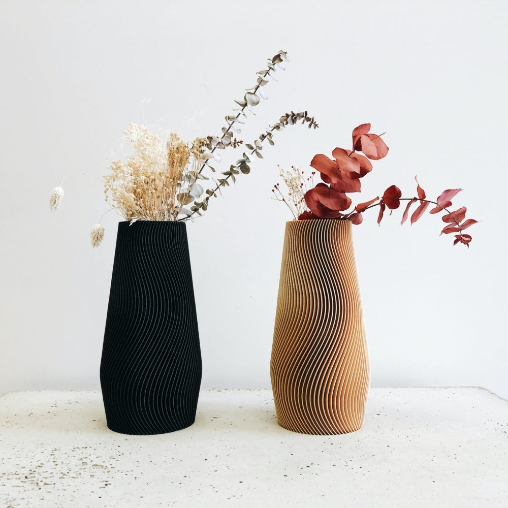 Vase Wave en bois recyclé